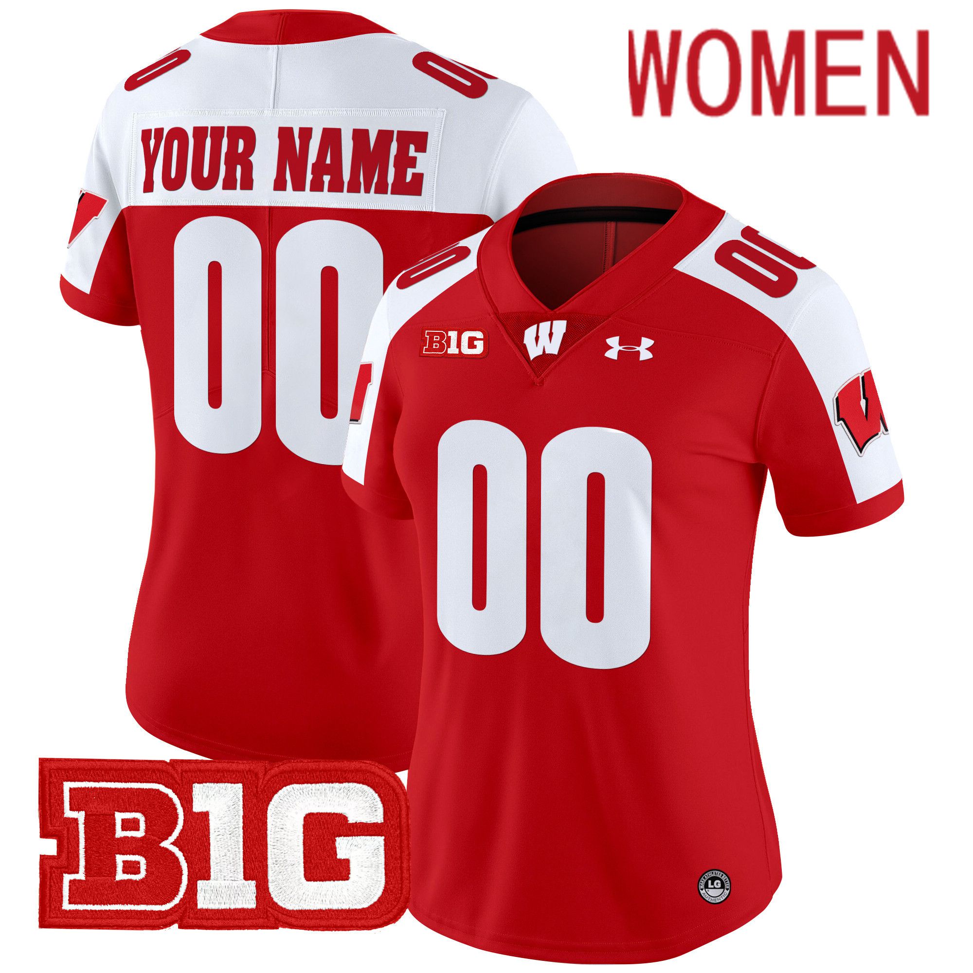 Women Wisconsin Badgers Red 2024 Vapor Limited Custom NCAA Jersey style 1->customized ncaa jersey->Custom Jersey